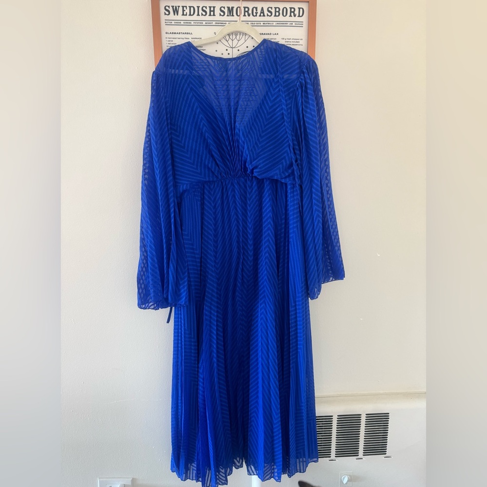ASOS Curve Cobalt Blue Long Sleeve Dress